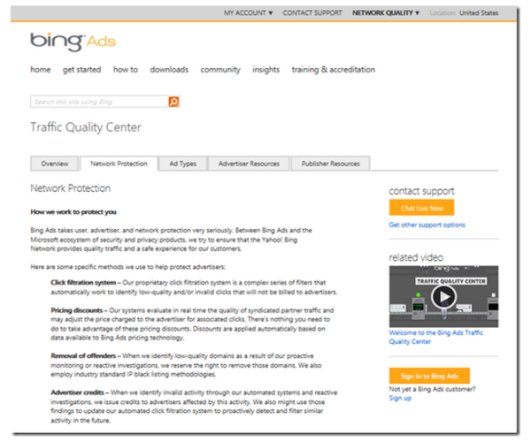 Bing Ads Traffic Quality Center