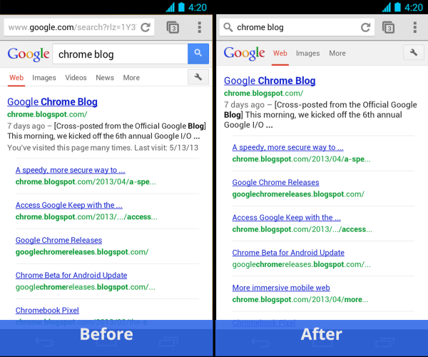 Chrome for Android Omnibox