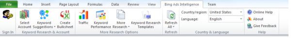 Bing Ads Intelligence Ribbon Update