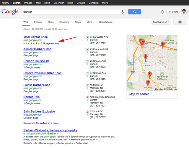 Google+ Local Reviews Now Pop Up As Overlay, Rather Than In New Page, In  Google Search