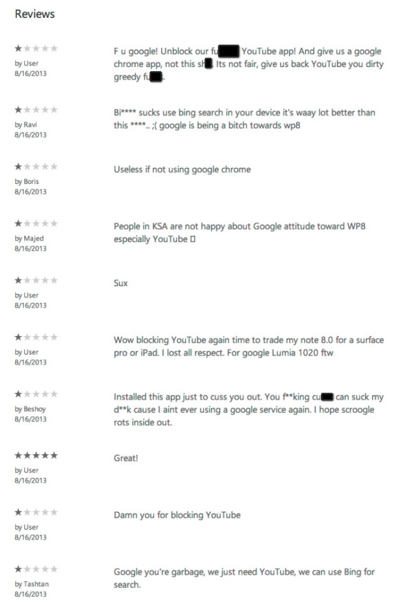 bad reviews