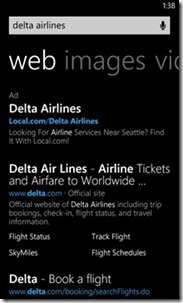 Bing Delta results