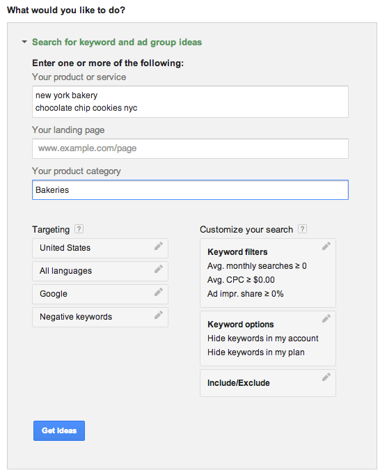 Google Keyword Planner