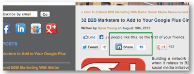 LinkedIn Share Button Example