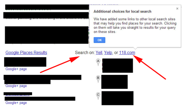 Google Rival Links Local SERP UK