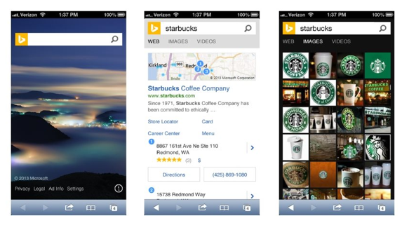 Bing Mobile experience