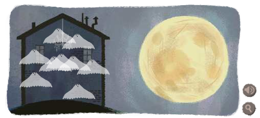 Google Logo Moon and Ghosts