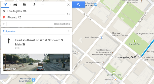 Street View directions preview 