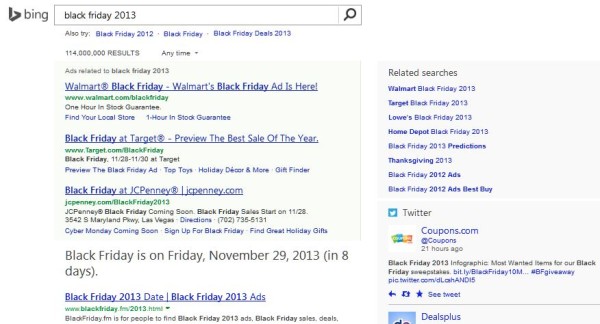 black friday 2013 paid search results bing ads