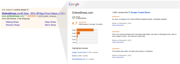 google seller ratings google trusted stores