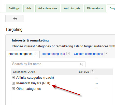 In-Market Buyers Targeting Google AdWords Display Network