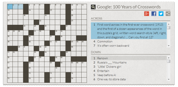 Google Crossword Puzzle