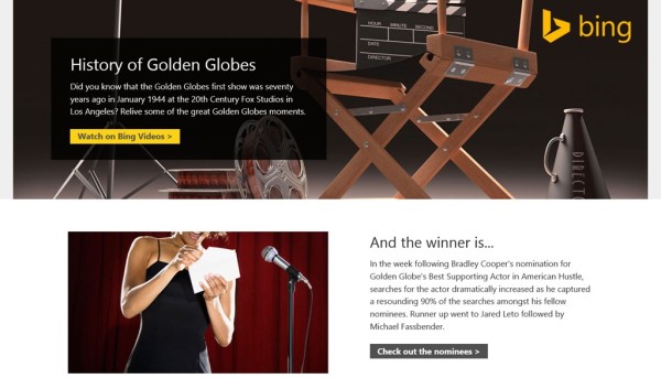 Bing Awards site