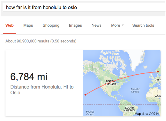 Distance As The Crow Flies Calculator Google's Latest Search Trick: "As The Crow Flies" Distance Calculation