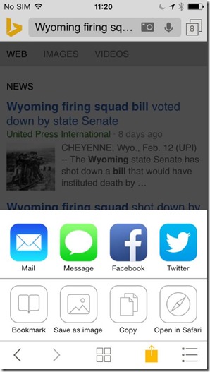 Bing iPhone app Bookmark1 Feb 2014