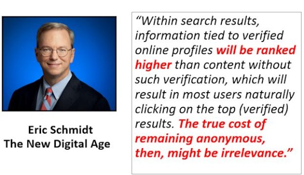 Eric Schmidt on Verified Profiles