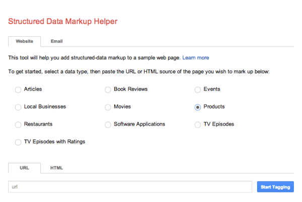 Google Structured Markup Helper