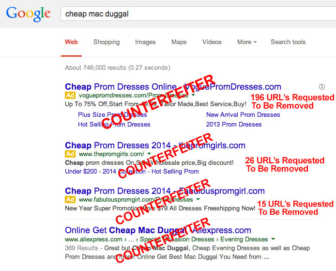 Google's Counterfeit Problem. It has been well documented that