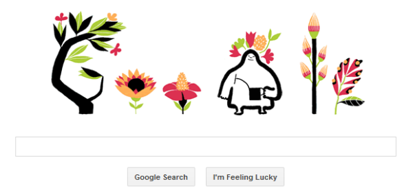 First day of Spring Google logo March 2014