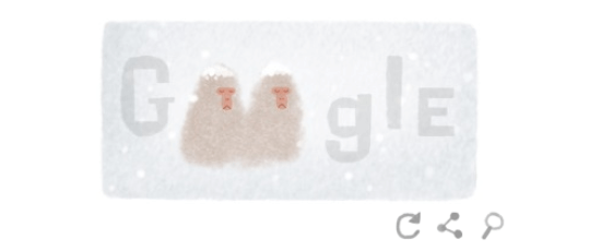 Google Earth Day logo Japanese Macaque