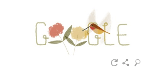 Google Earth Day logo rufous hummingbird