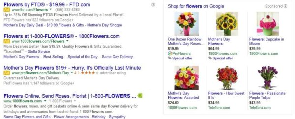 Flowers Paid Search marketing