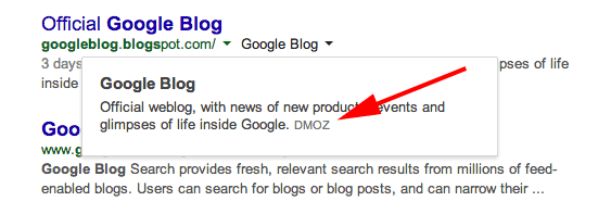 google-snippet-dmoz