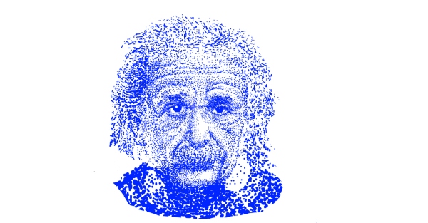 Pointillist photo of Albert Einstein, courtesy of SketchPort