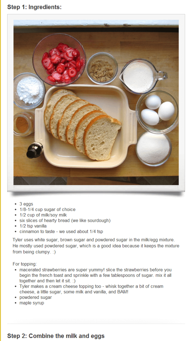 First Steps to Make French Toast