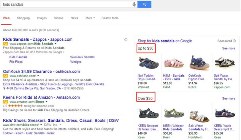 New Google AdWords PLA Test Groups Products By Price