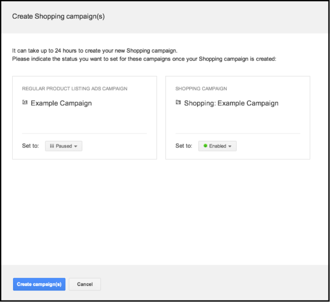 Google Shopping Campaign Upgrade tool