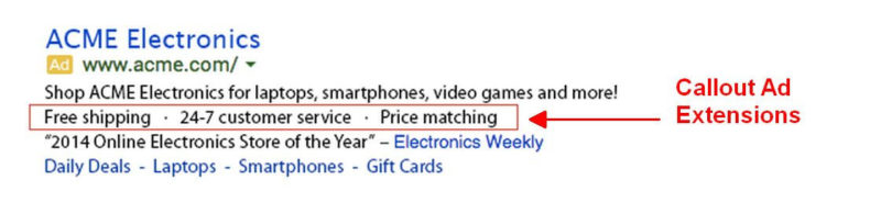 Google AdWords launches Callout Ad Extensions