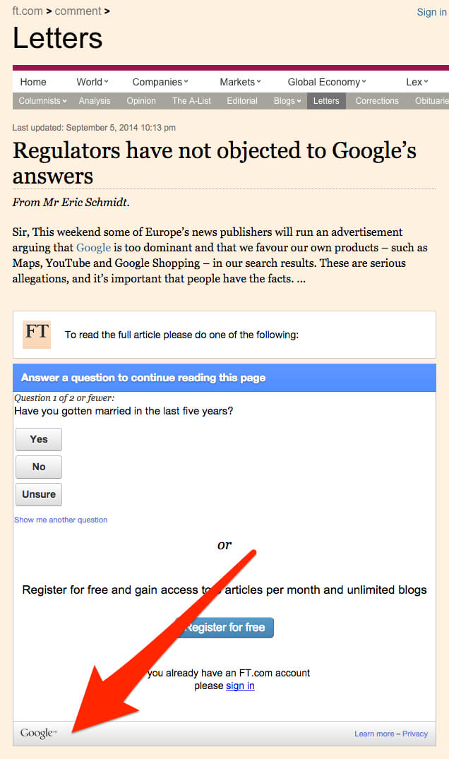 Regulators Have Not Objected To Google’s Answers   FT Com 2