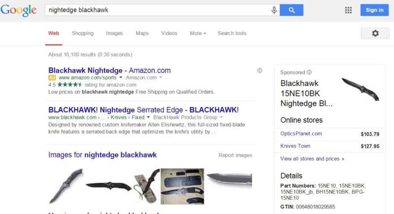 Google AdWords policy center nightedge blackhawk ad