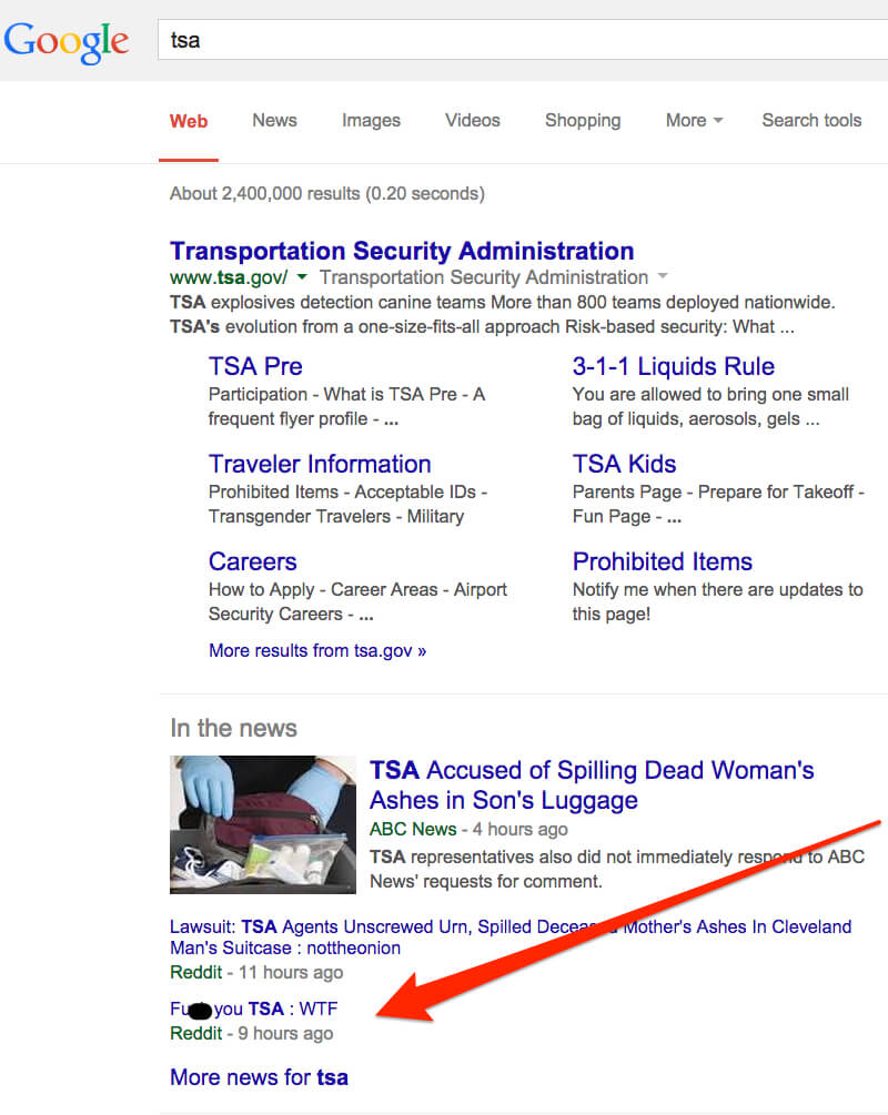 tsa reddit google