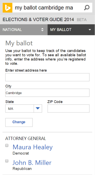 Bing mobile my ballot