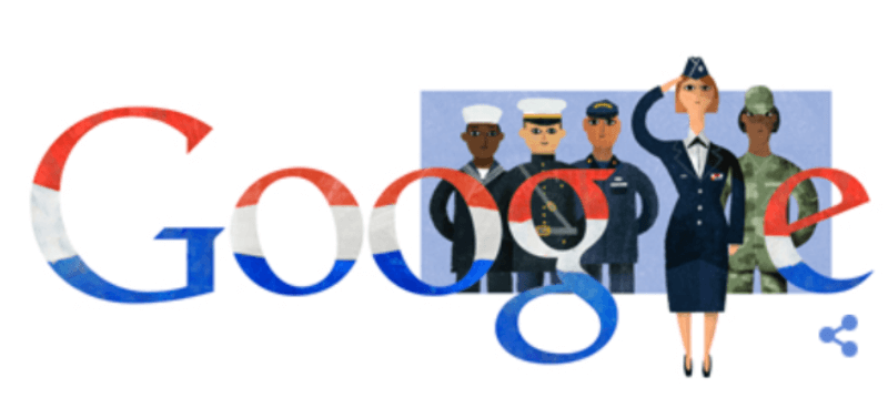 Veterans Day Google logo hero image