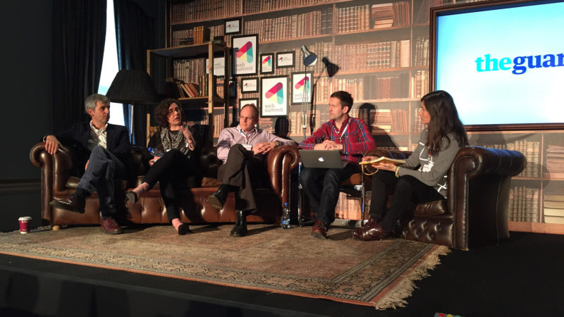 Google's Peter Barron (far left) and fellow panelists at Web Summit in Dublin, Ireland.