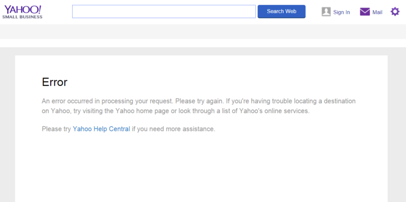 yahoo error page big