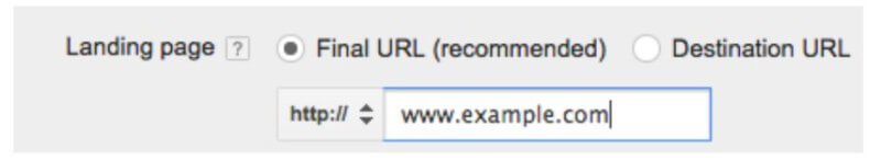 final URL in Google AdWords ugraded URLs