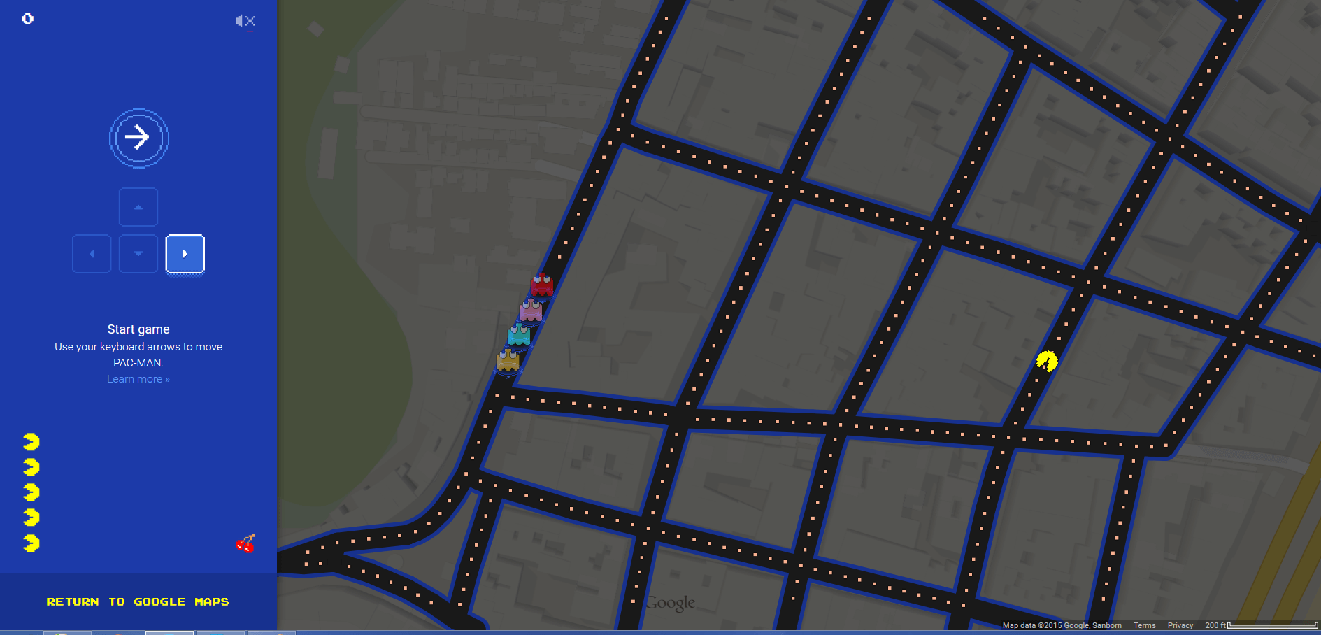 Google transforma Maps no jogo Pac-Man