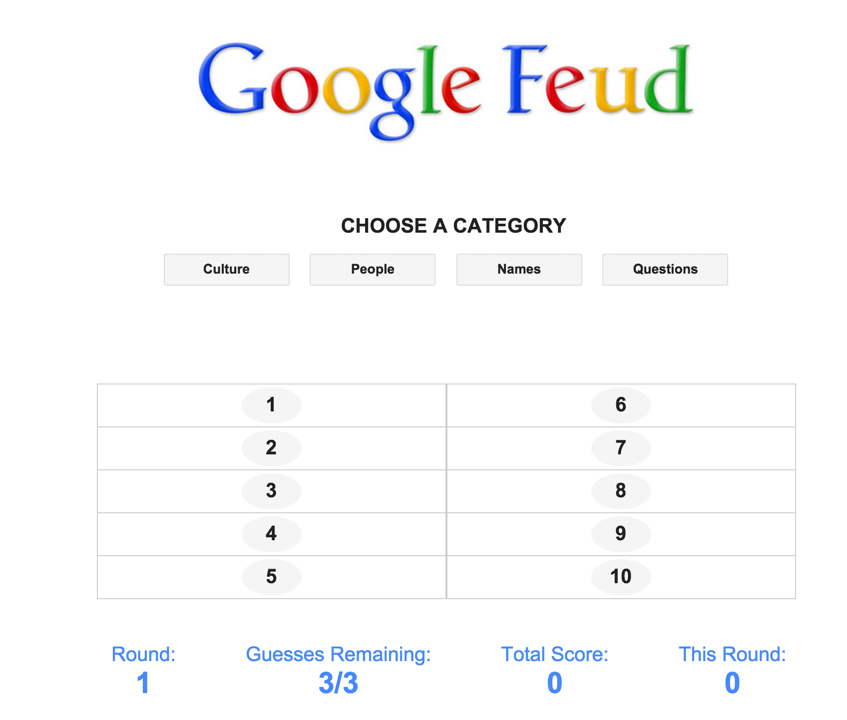 Google Feud - Play on