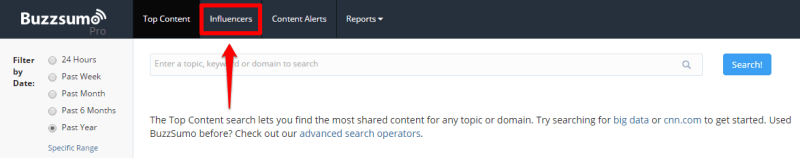 BuzzSumo influencers