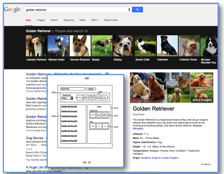 Figure 10 - "Maintaining Search Results Context Patent" - and Google search results mapping