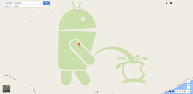 Android mascot peeing