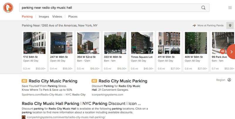 duckduckgo nearby parking
