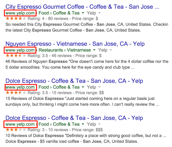 espresso san jose search results