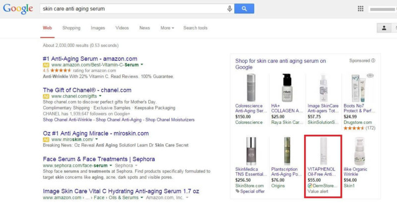 google adwords value alert notice test in google shopping ads