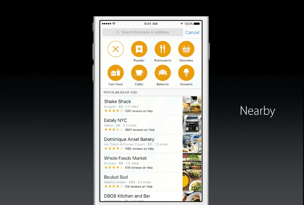 Local search in Apple Maps