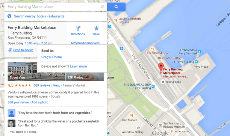 Send Places From Browser To The IPhone In Google Maps 4 7 Update   Screen Shot 2015 06 10 At 6.26.06 AM 768x454 